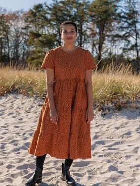Tradlands Chalet Tiered Dress Cotton Sierra Painted Polka Dot